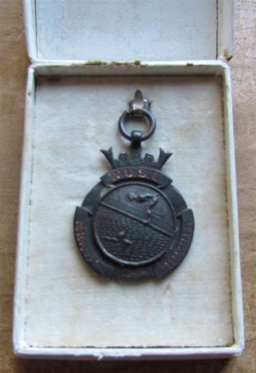 W.U.S.C Mens Diving 2nd Place Medal - In Box F.V.Evans