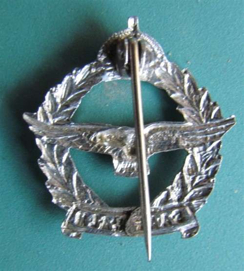 VINTAGE S.A.A.F BADGE - CROWN + COLOURED