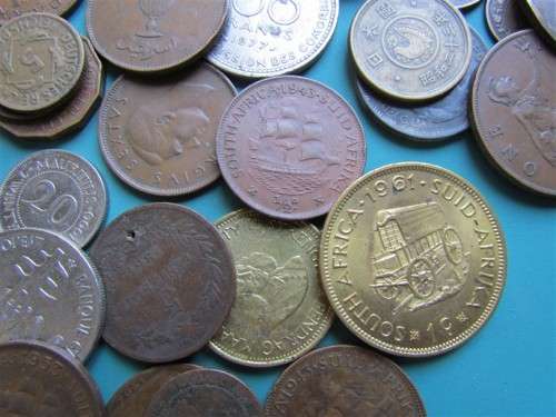 Assorted World Coins in a Tin - Check as some good coins in this Lot