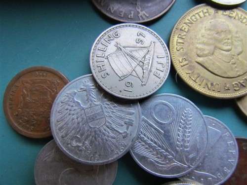 Assorted World Coins in a Tin - Check as some good coins in this Lot