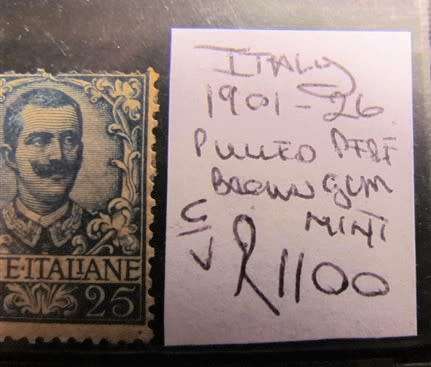 1901 - 26  Italy Mint - Pulled Perf Brown Gum - Catalogue Value  R1100.00