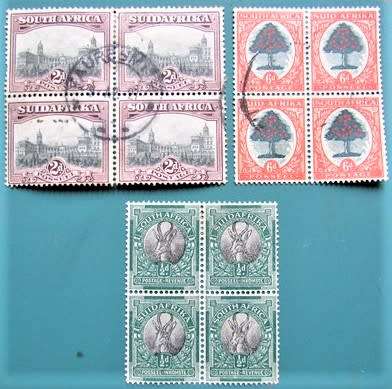 SA UNION BLOCKS OF 4 STAMPS LOT