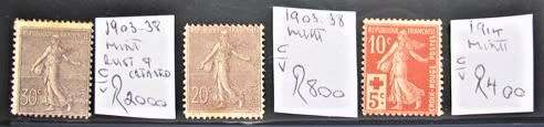 France Mint Lot 1903-38 Cat. Value  R3200