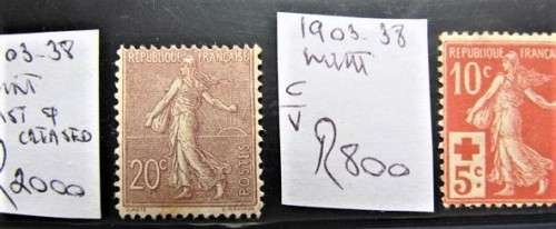 France Mint Lot 1903-38 Cat. Value  R3200