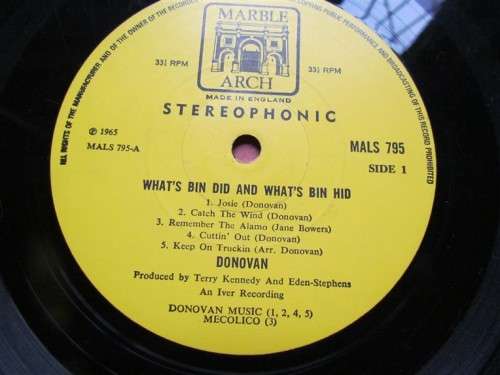 DONOVAN VINTAGE LP - WHATS BIN DID and WHATS BIN HID