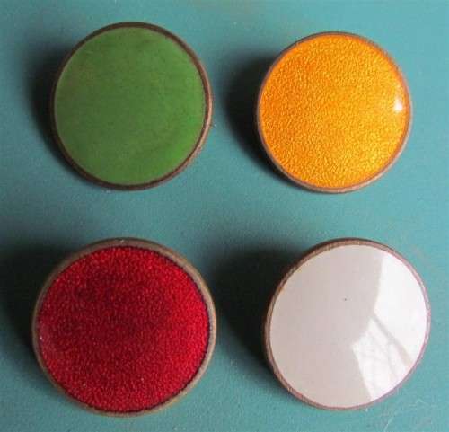 SET OF COLOURED ENAMEL METAL BADGES - FATTOPINI & SONS
