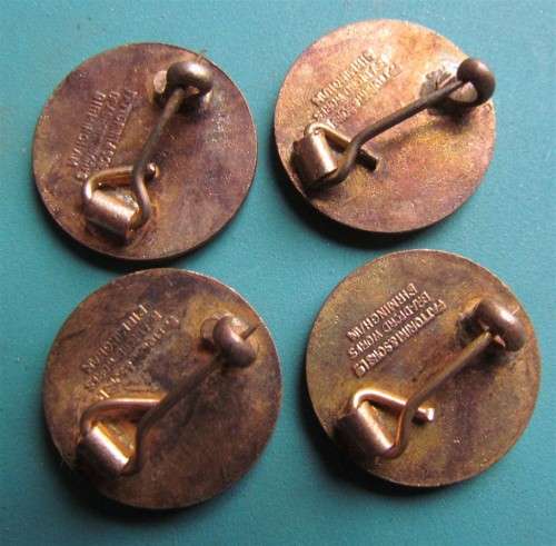 SET OF COLOURED ENAMEL METAL BADGES - FATTOPINI & SONS