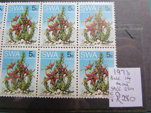 SWA 1973 5C UNUSED STRIP BLOCK SACC 254