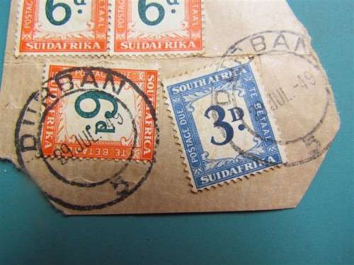 SA Union 1932-42 Postage Due On Piece SACC 27 + 28a