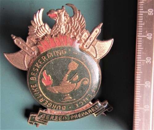 Large Civil Defence - Burgerlike Beskerming Enammelled Cap Badge