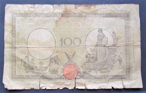 1941-42 Italy WW2 Large Note 100 Lire