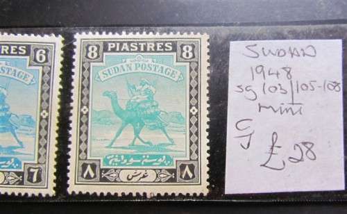Sudan 1948 SG 103+105-8  Value = R560.00