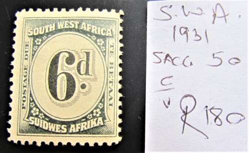 SWA 1931 Postage Due SACC 50 Mint  R180.00