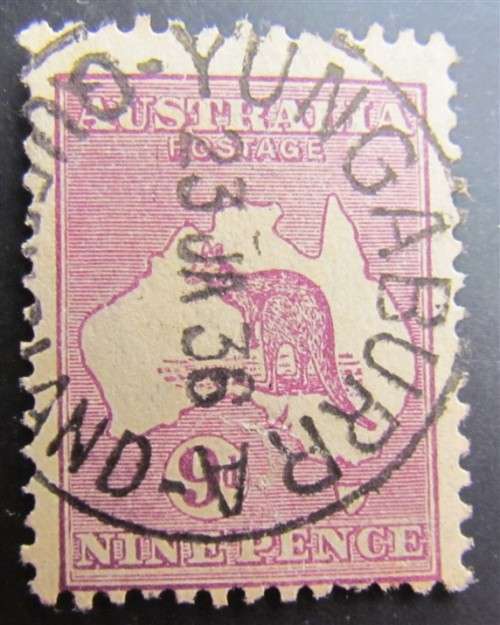 Australia High Value 9d with **RARE** Postmark & Australia Day Date - Very Fine Used