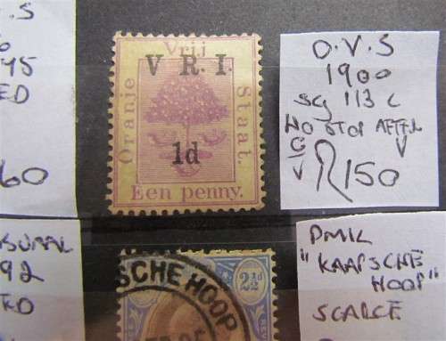 Transvaal & OFS Pre Union Assortment Value  R1160.00