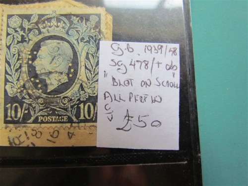 GB 10 Shillings SG.478 Blot on Scroll Error Value = R1000.00