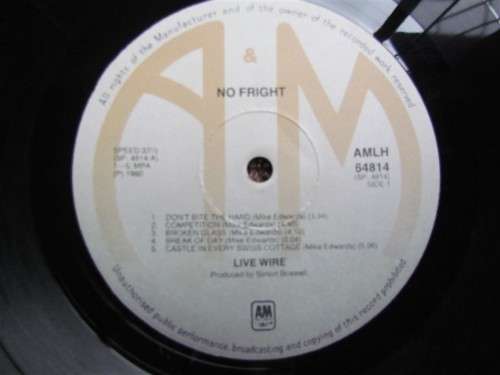 Live Wire  - No Fright - Vintage Vinyl LP Record