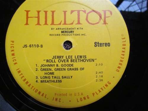 Jerry Lee Lewis  - Roll Over Beethoven - Vintage Vinyl LP Record
