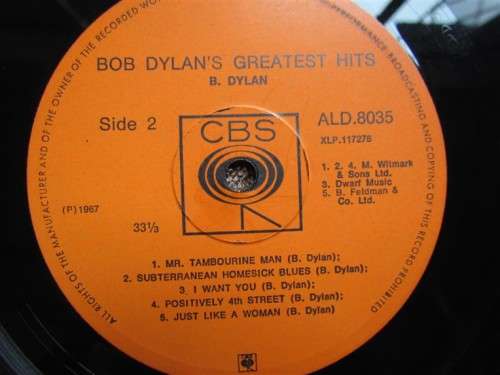 Bob Dylan`s  - Greatest Hits - Vintage Vinyl LP Record