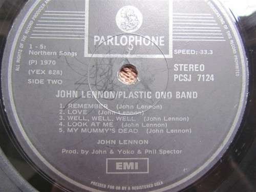 John Lennon - Plastic Ono Band - Vintage Vinyl LP Record