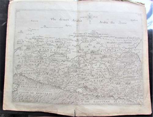 Desert of Arabia Map (1628) taken from a Antique copy of History of the World - W.Raleigh