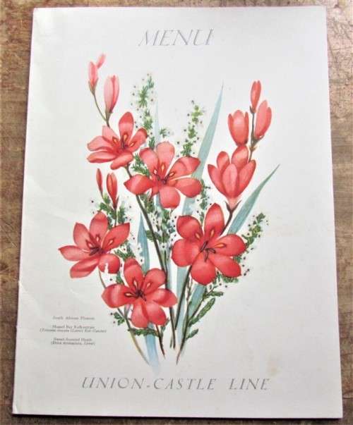 Union Castle Line Menu , 28 July 1936 , R.M.M.V Athlone Castle