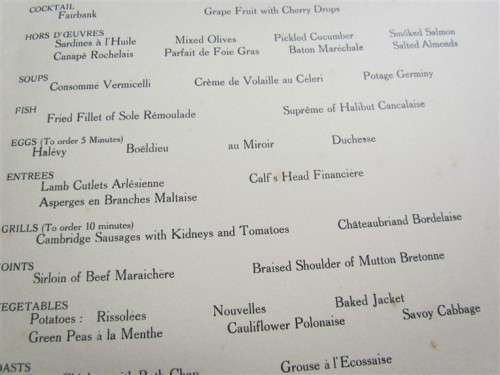 Union Castle Line Menu , 28 July 1936 , R.M.M.V Athlone Castle