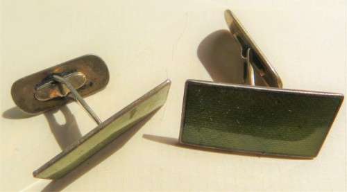 Antique Enamelled Norwegian Silver Cuff links