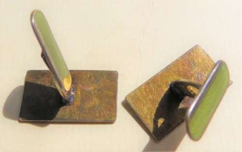 Antique Enamelled Norwegian Silver Cuff links