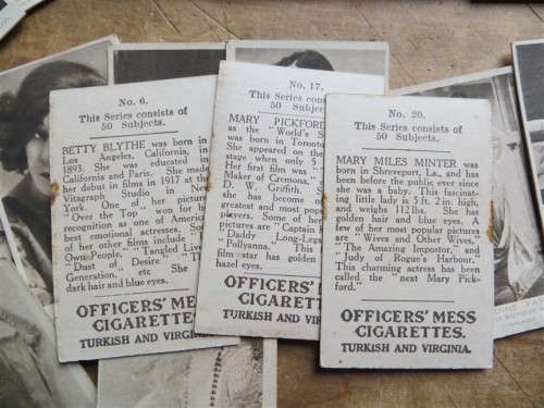 Officer`s mess Movie Stars Cigarette Cards Lot