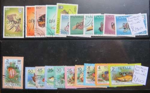 2 X TUVALU Part Sets Stamps on Card - 1 Bid for All