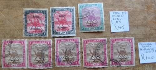 1906-09 Sudan Stamps + Perfins - R145,00