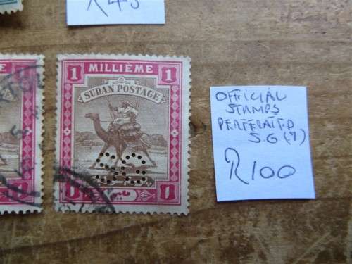 1906-09 Sudan Stamps + Perfins - R145,00