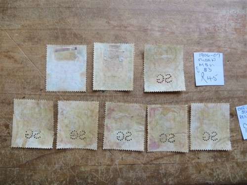 1906-09 Sudan Stamps + Perfins - R145,00