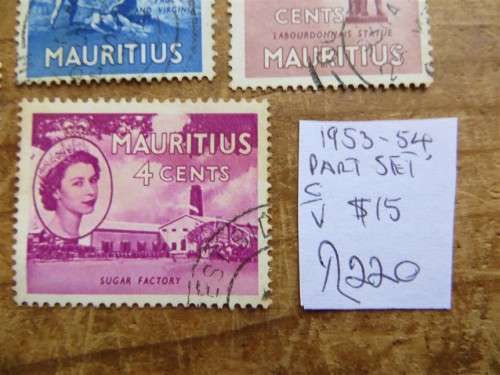 1953-4  Mauritius Part Set - R220,00