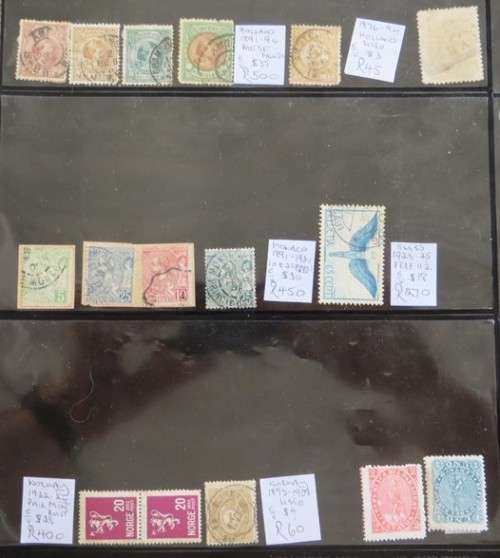 Europe Stamps Lot on Card - R1900+ Swiss,Holland,Monaco