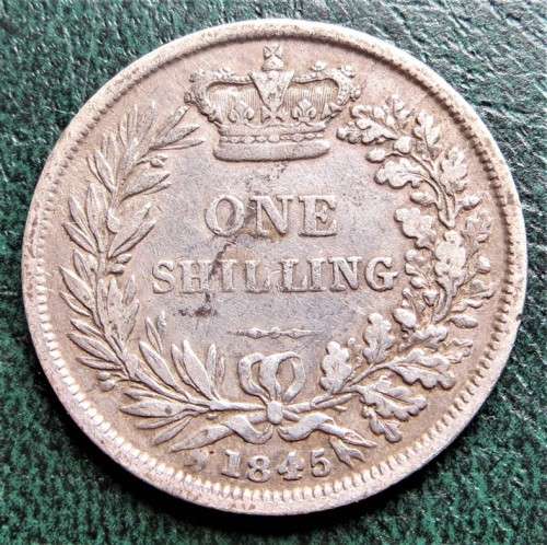 1845 GB 1 Shilling .925 Silver - Young Victoria 2nd head