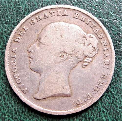 1845 GB 1 Shilling .925 Silver - Young Victoria 2nd head