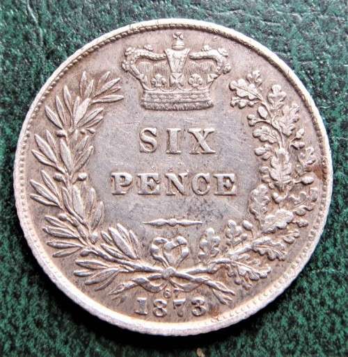 1873 GB  Silver Sixpence 6d