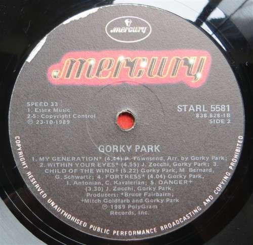 Gorky Park Vintage Vinyl LP - Very Good Condition