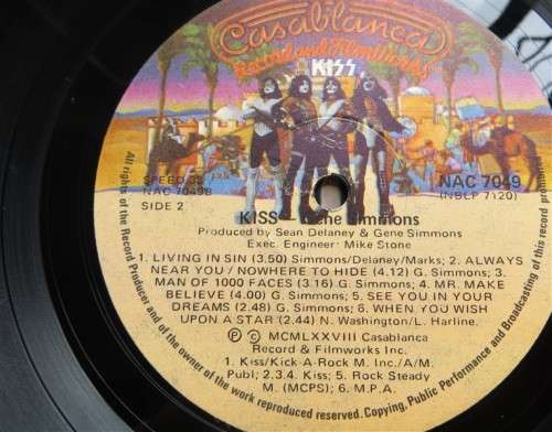 KISS Gene Simmons Vintage Vinyl LP - Good Condition
