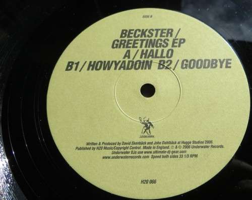 Beckster / Greetings EP  - Techno House Trance DJ Dance LP