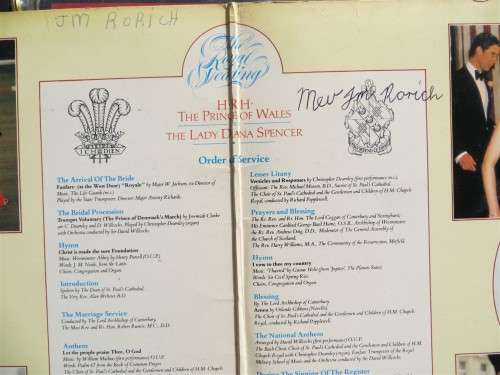 Lady Di & Prince Charles Royal Wedding - Vintage Vinyl LP