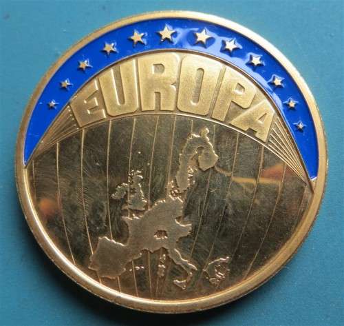 1998 Europa Medallion with blue enamelling Larger than Crown size