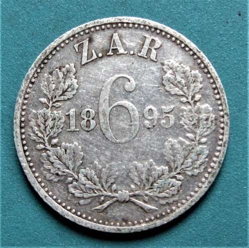 1895 ZAR 6d Sixpence - .925 Silver