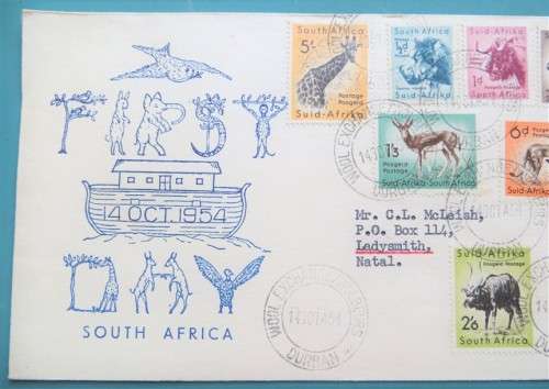 14 OCT 1954 National Parks of the Union of SA First Day Cover