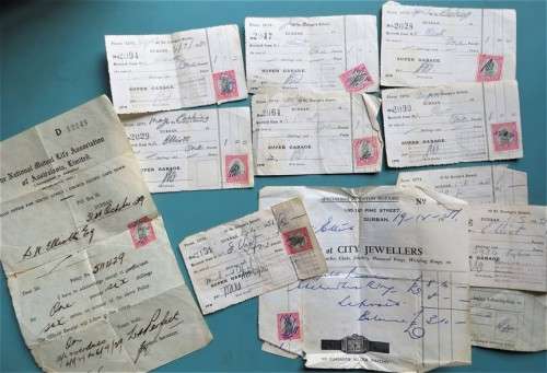 Collection of SA Old Union financial documents with Stamps - 1 Bid