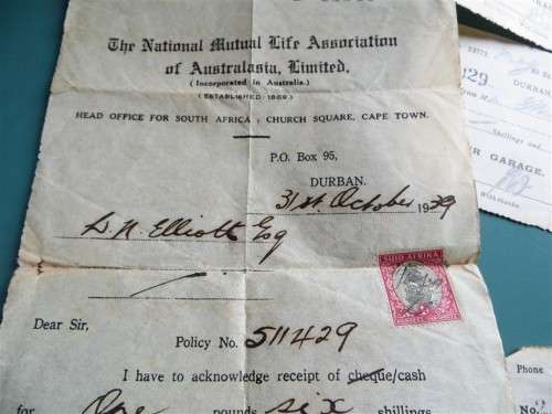 Collection of SA Old Union financial documents with Stamps - 1 Bid