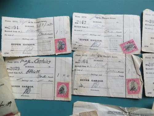 Collection of SA Old Union financial documents with Stamps - 1 Bid