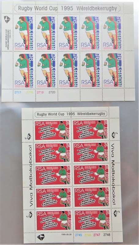 2 x 1995 Rugby World Cups sheets Set UMM - Bid per set of 2 sheets